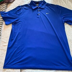 Nike Tiger Woods Collection Dri-Fit Royal Blue Golf Shirt Polo Men XL 457979-471
